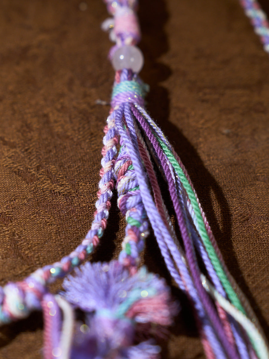 Purple Anchor · Amethyst Tibetan Handwoven Necklace