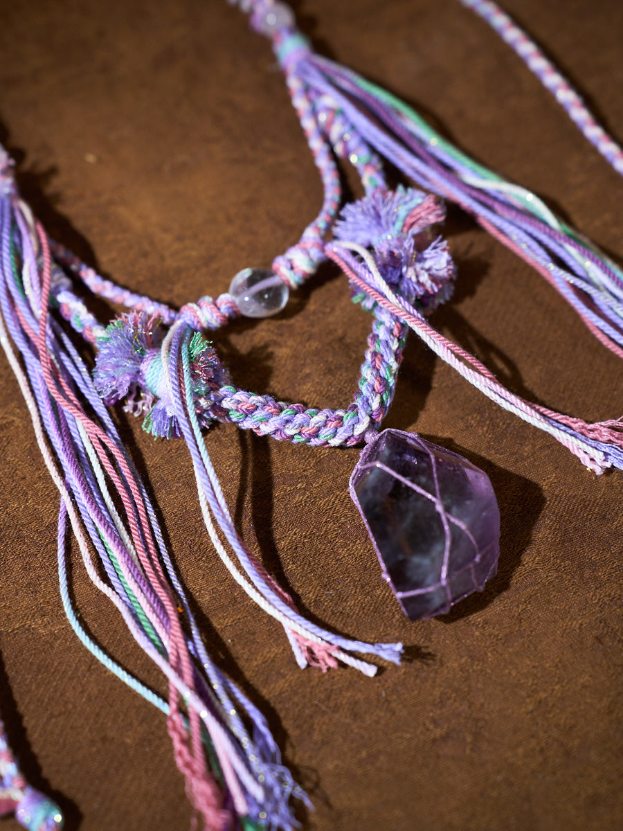 Purple Anchor · Amethyst Tibetan Handwoven Necklace