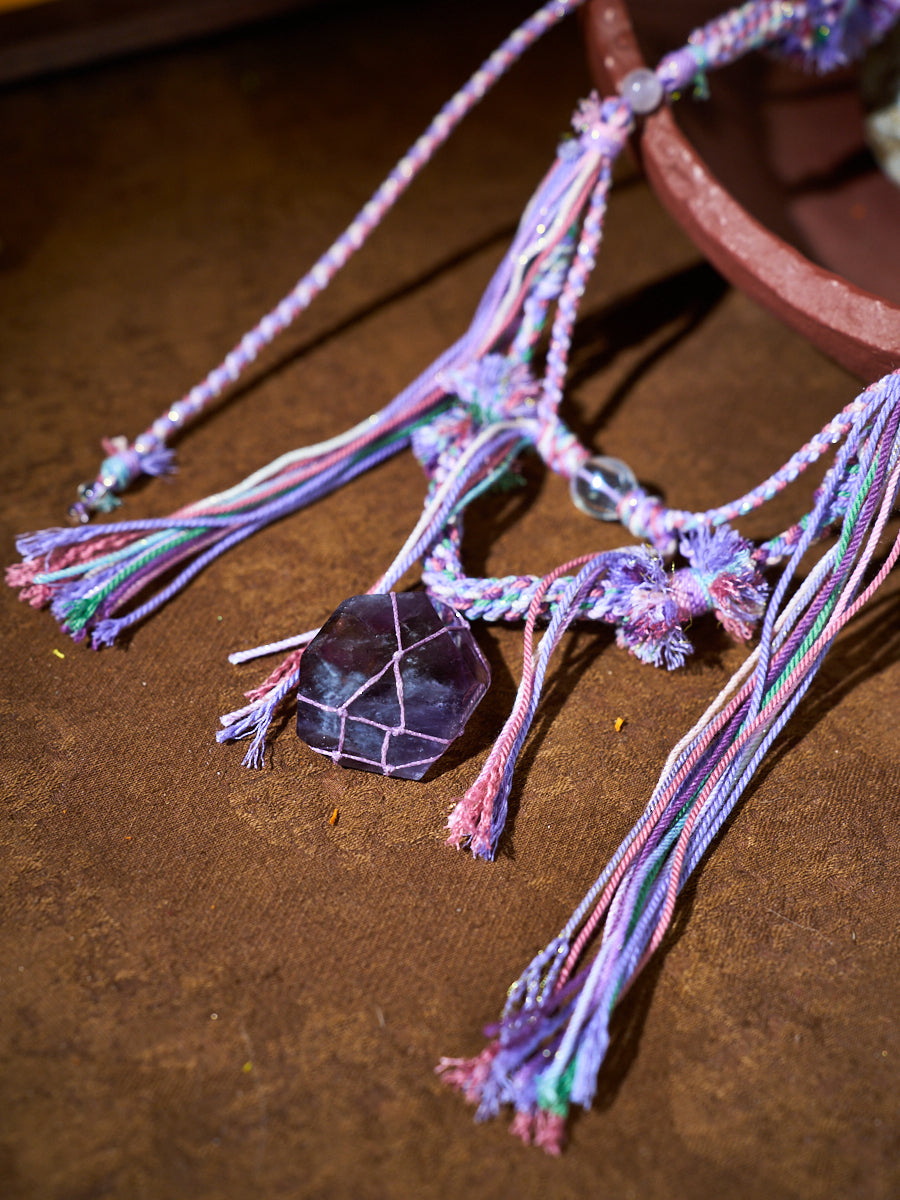 Purple Anchor · Amethyst Tibetan Handwoven Necklace