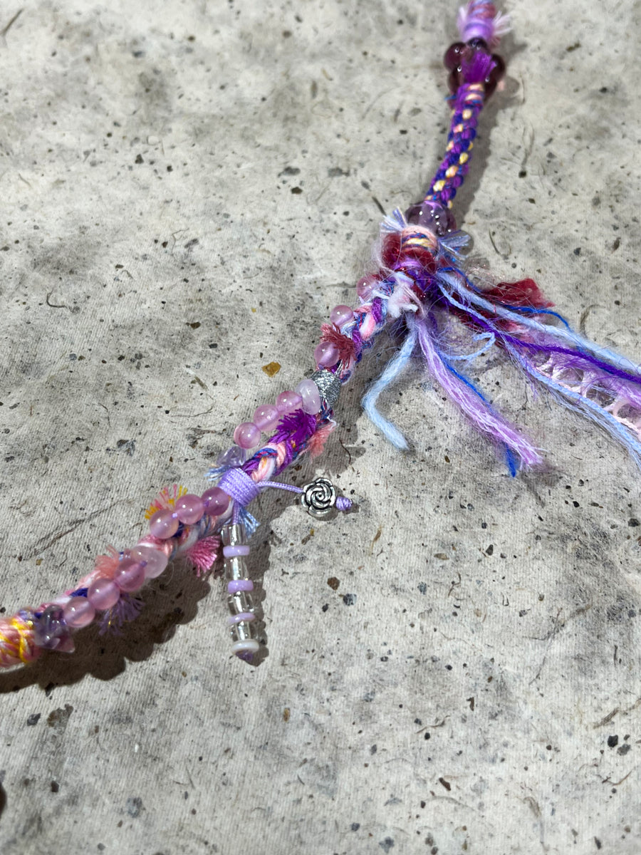 Strawberry Quartz and Amethyst Tibetan Necklace – Love, Healing and Sacred Calm
