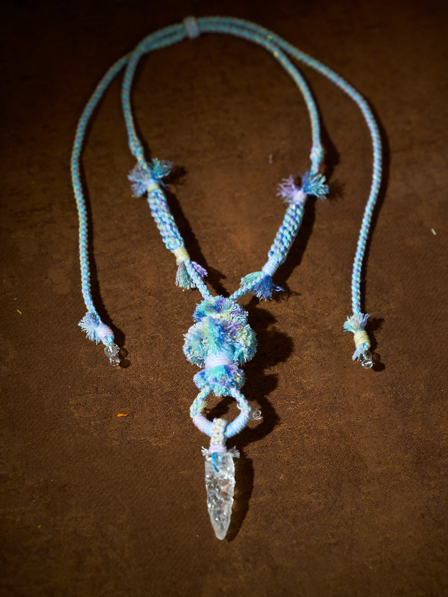 Purification Energy · Mist Weave Clarity · Tibetan Handwoven Clear Quartz Necklace