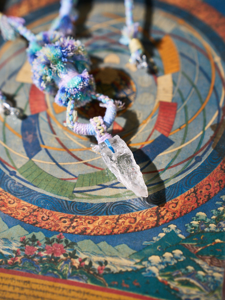 Purification Energy · Mist Weave Clarity · Tibetan Handwoven Clear Quartz Necklace