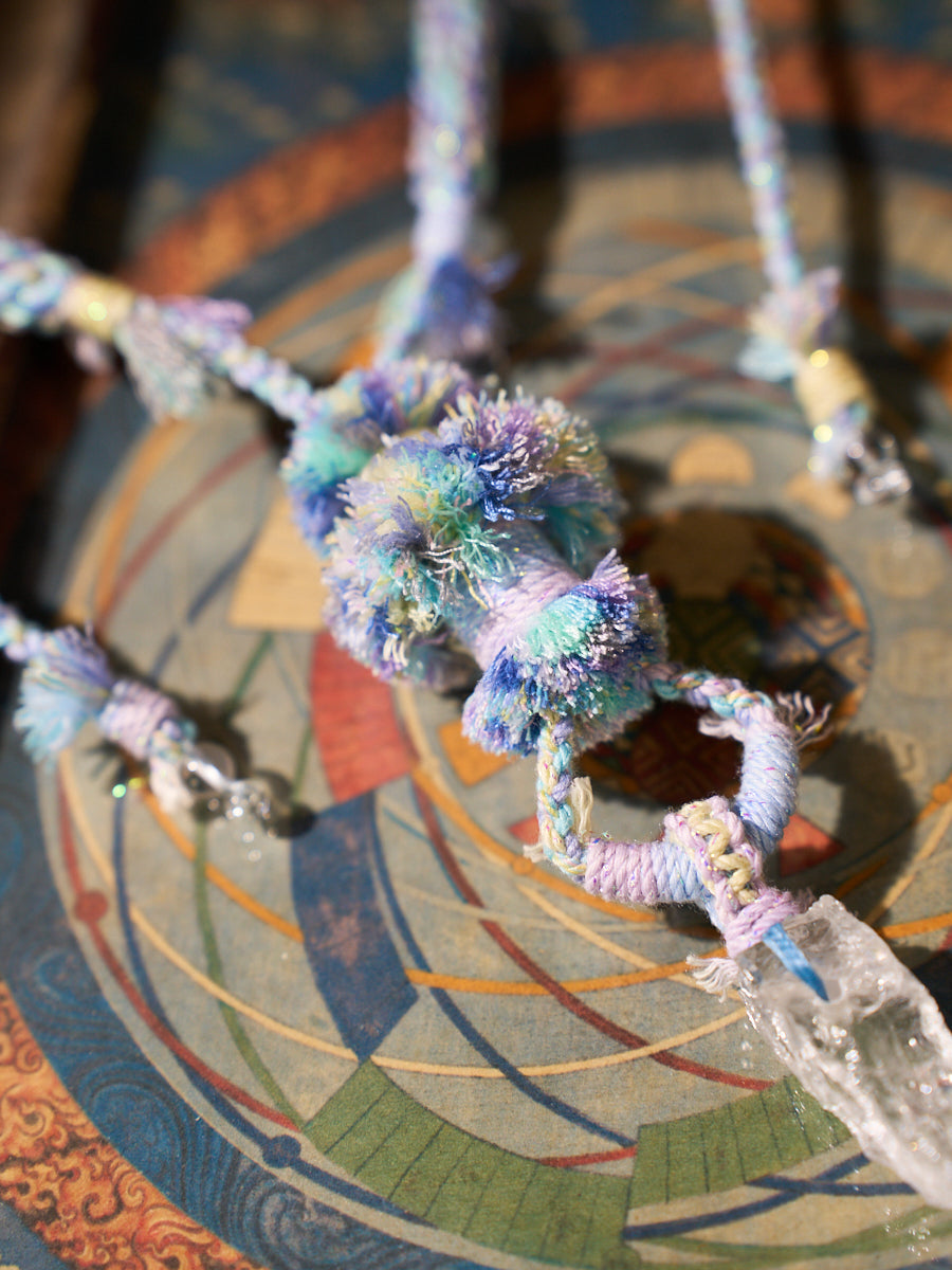 Purification Energy · Mist Weave Clarity · Tibetan Handwoven Clear Quartz Necklace