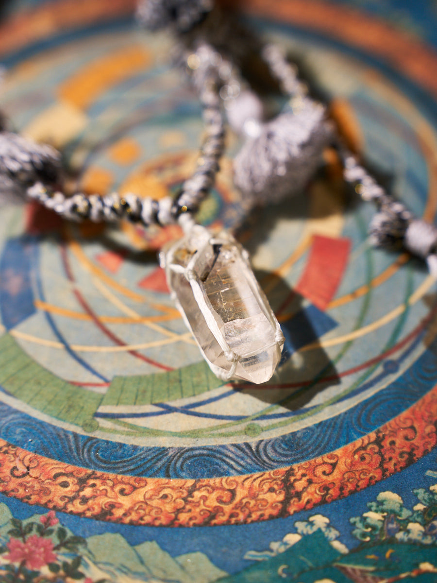 Purification Energy · Clear Light Guardian · Tibetan Handwoven Clear Quartz Necklace