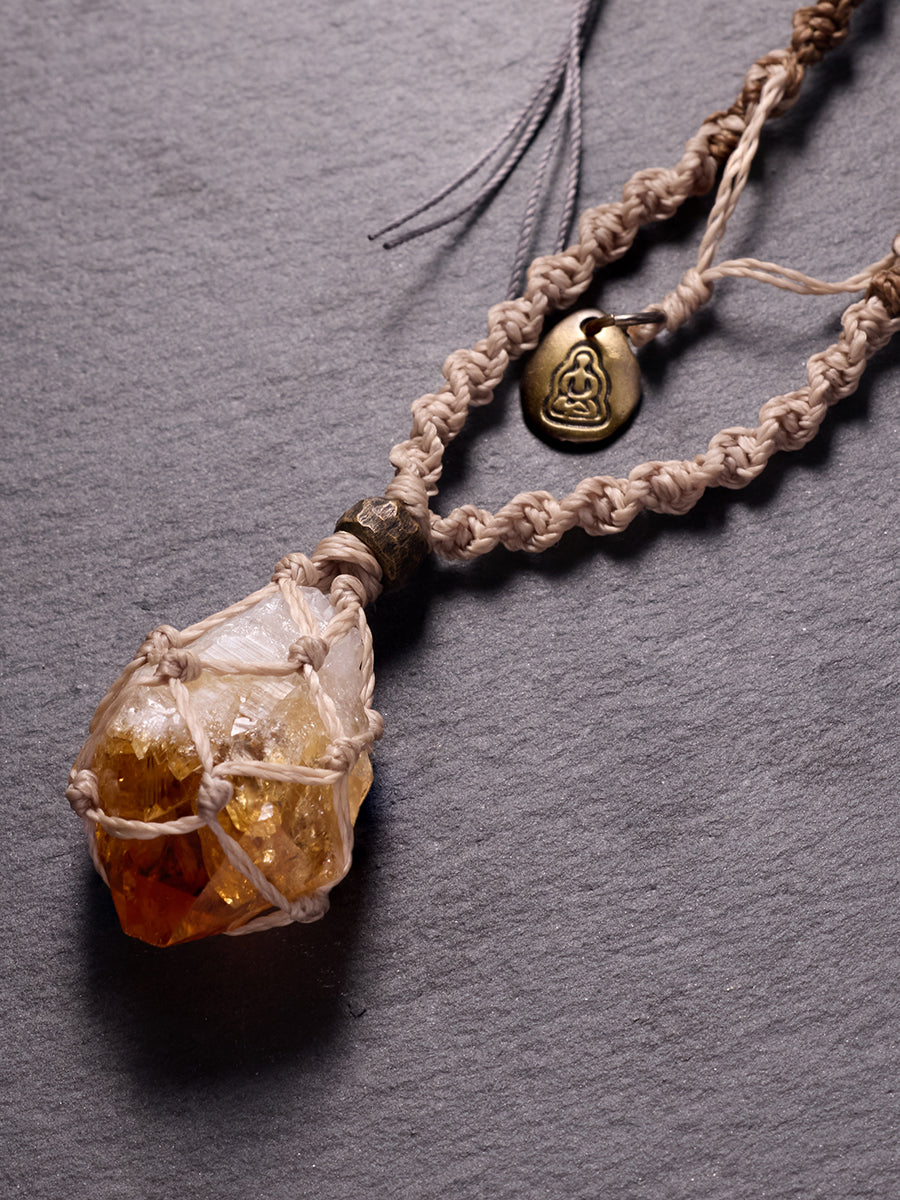 Golden Citrine Crystal Necklace