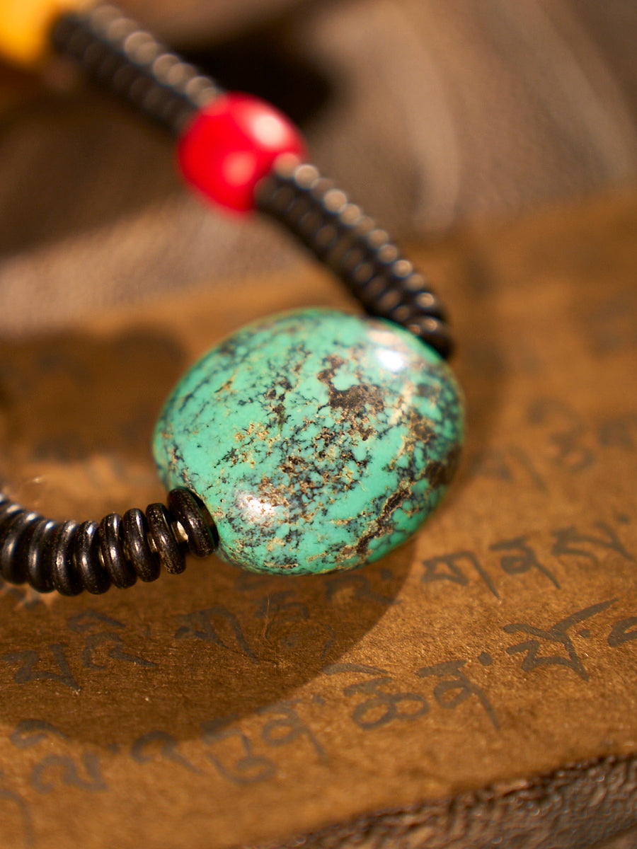 Harmony Turquoise and Old Sherpa Bead Necklace