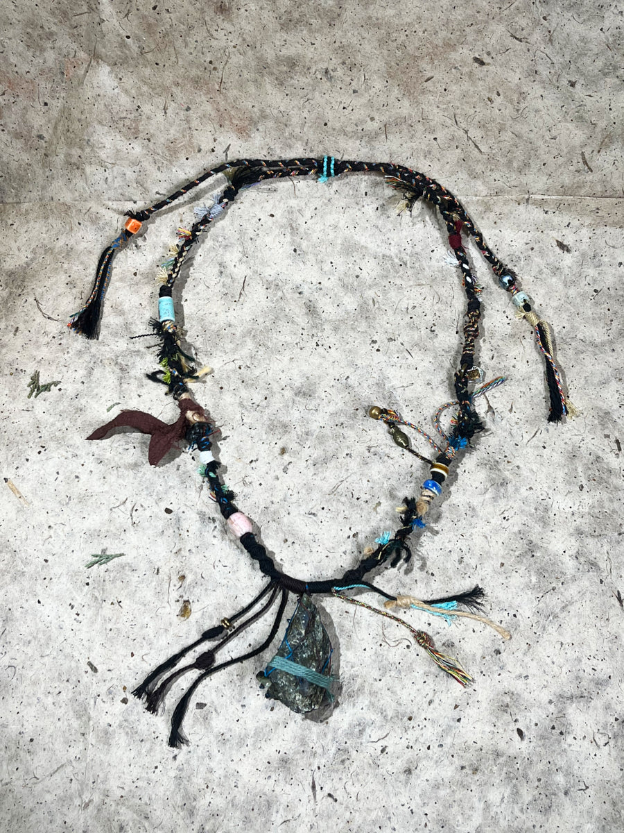 Labradorite Raw Stone Tibetan Necklace – Mystic Light and Spiritual Awakening