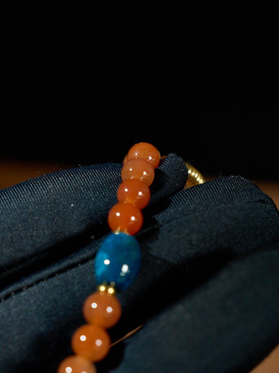 Ember Blessing Agatized Corale Prayer Necklace