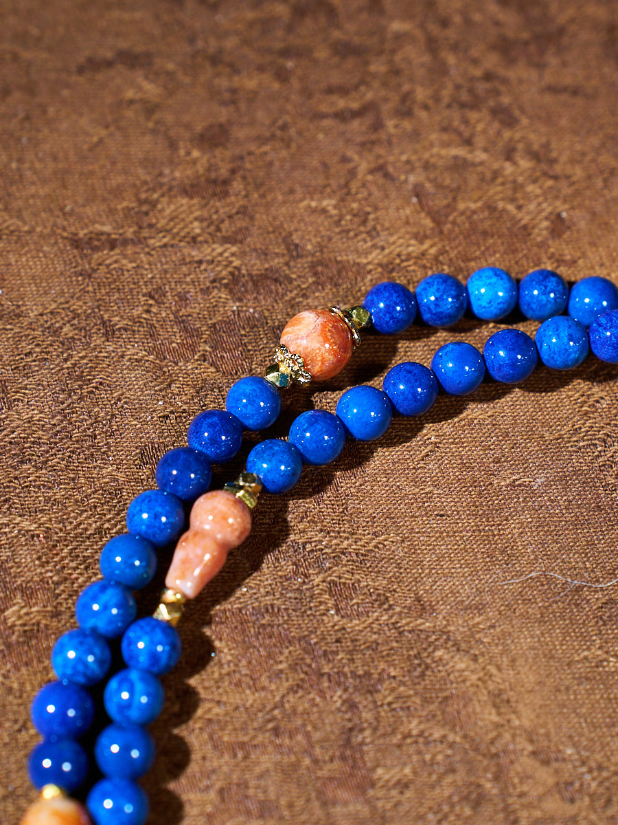 Tibetan Deep Blue Clarity Prayer Necklace