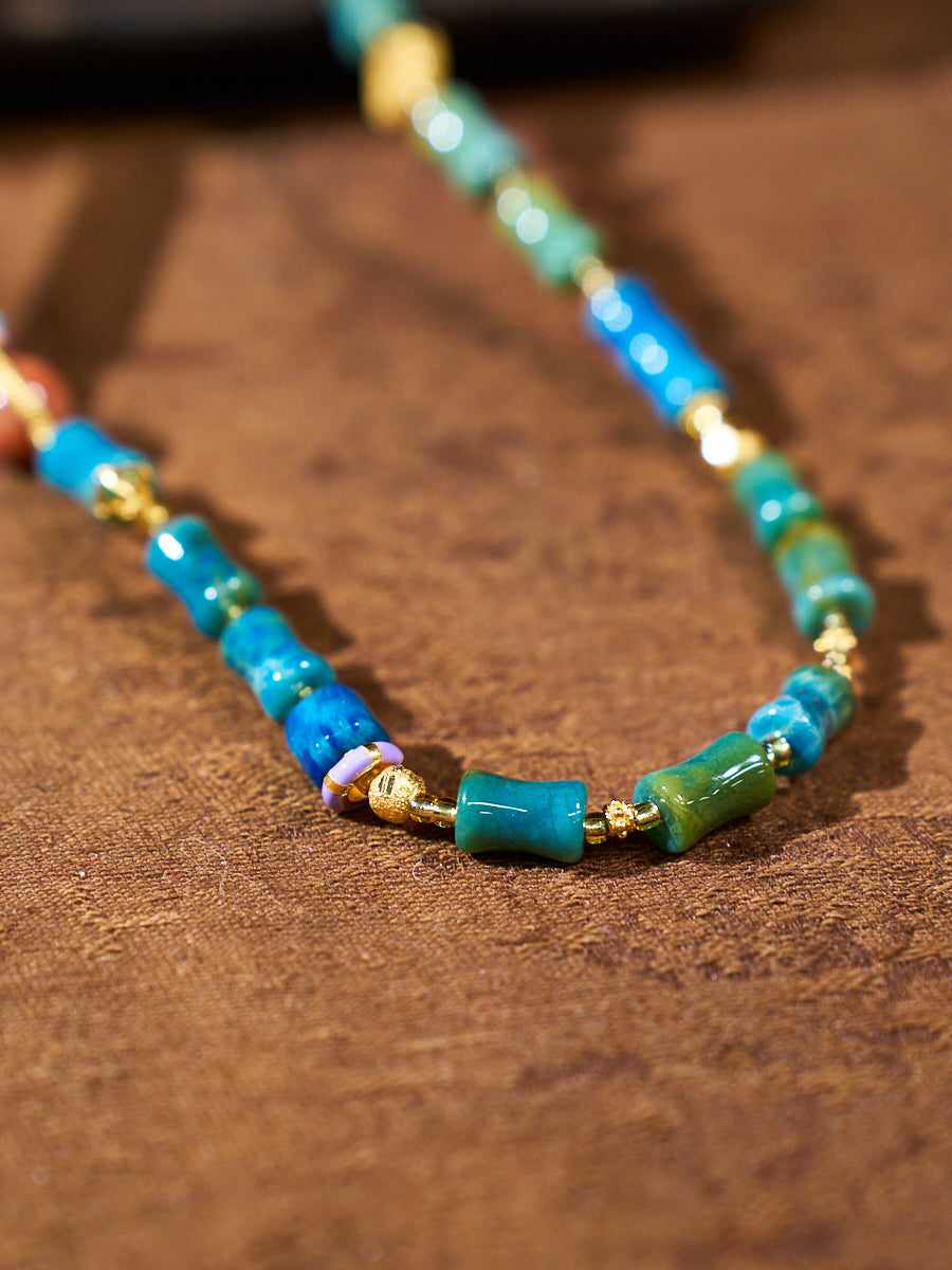 Still Path · Blue Axis Agatized Corale Necklace