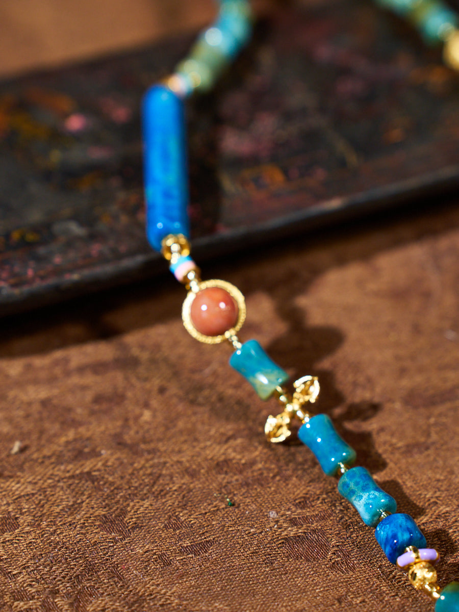 Still Path · Blue Axis Agatized Corale Necklace