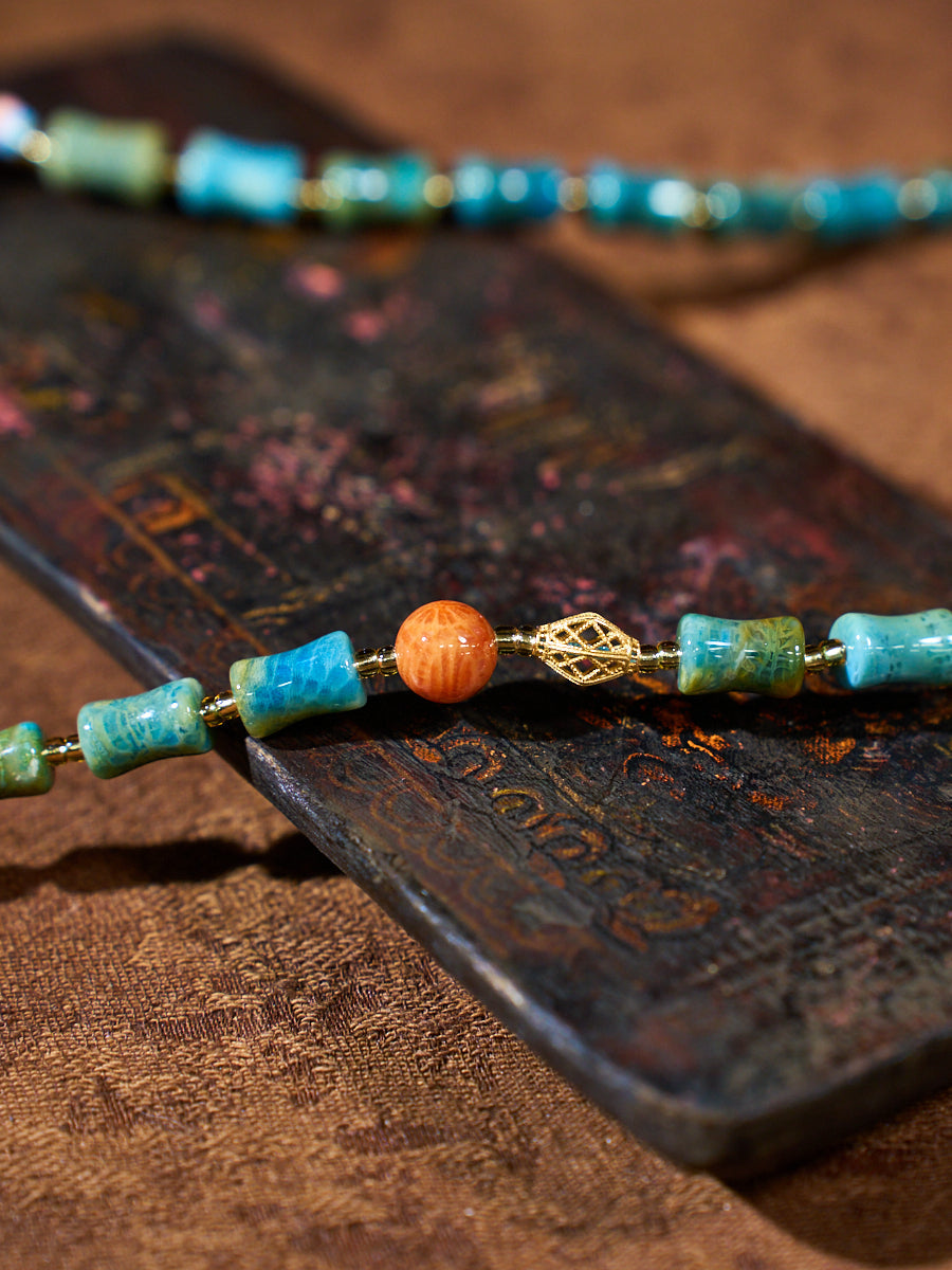 Still Path · Blue Axis Agatized Corale Necklace
