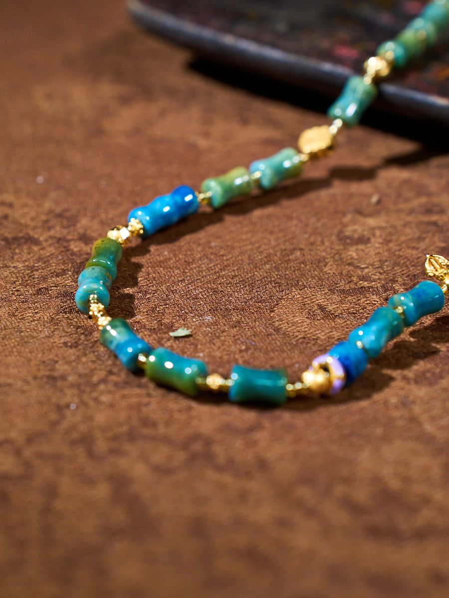 Still Path · Blue Axis Agatized Corale Necklace