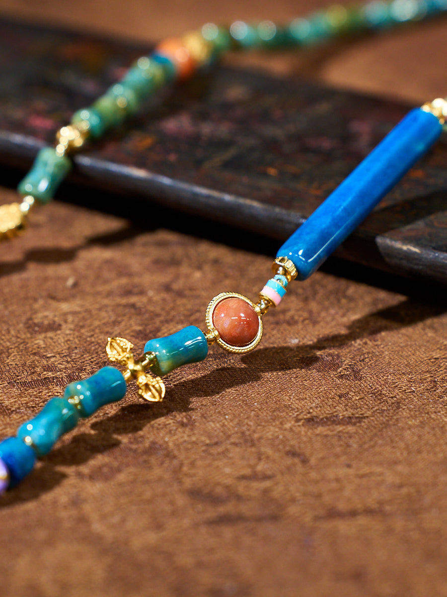 Still Path · Blue Axis Agatized Corale Necklace