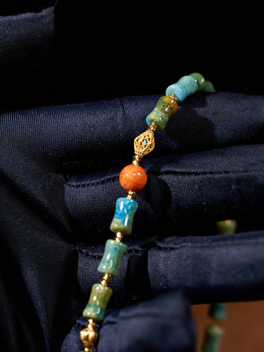 Still Path · Blue Axis Agatized Corale Necklace