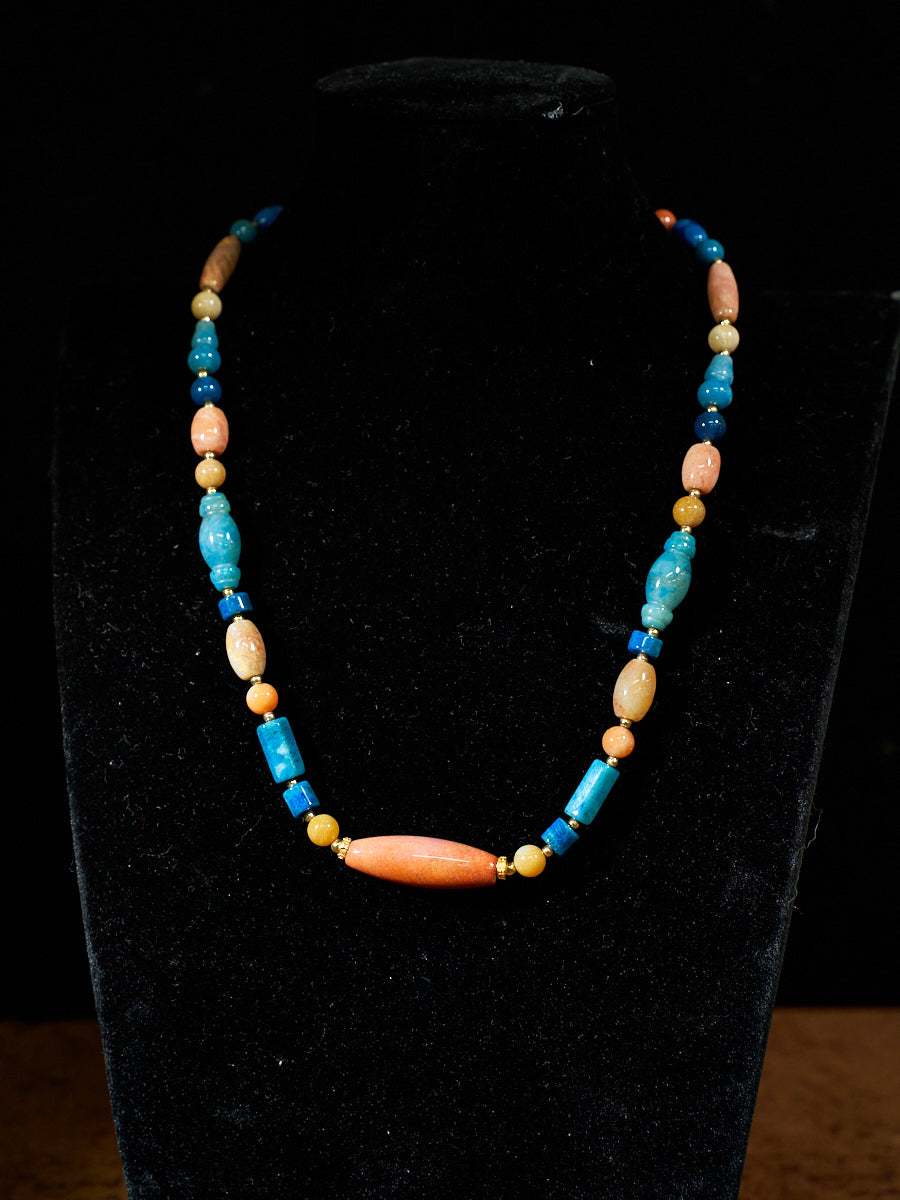 Harmonic Ground Tibetan Agatized Corale Necklace