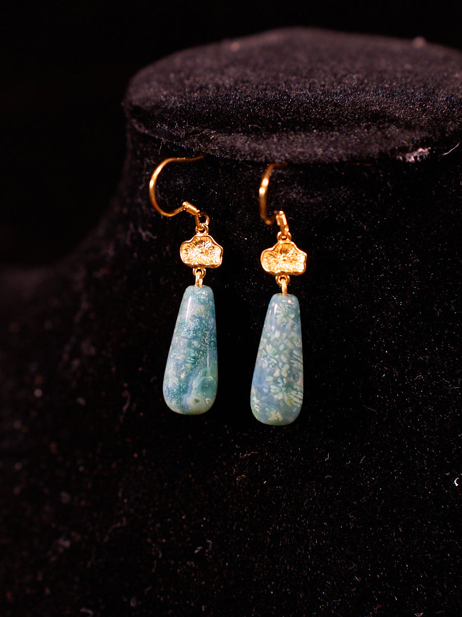 Mistfall Agatized Corale Drop Earrings