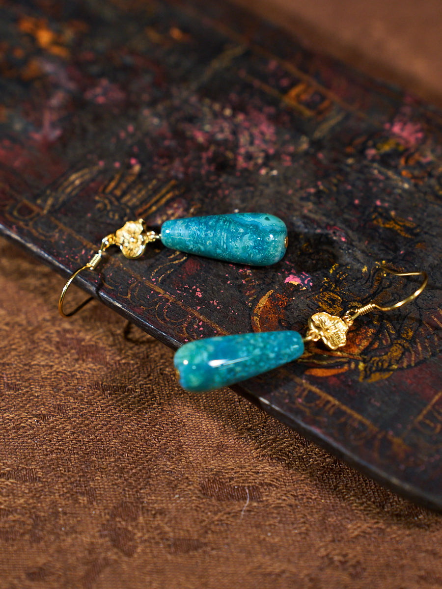 Mistfall Agatized Corale Drop Earrings