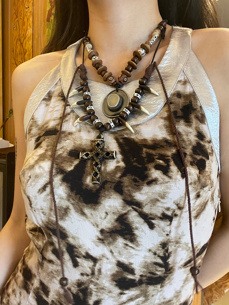 Stone Road Tibetan Silver Agate Pendant Necklace