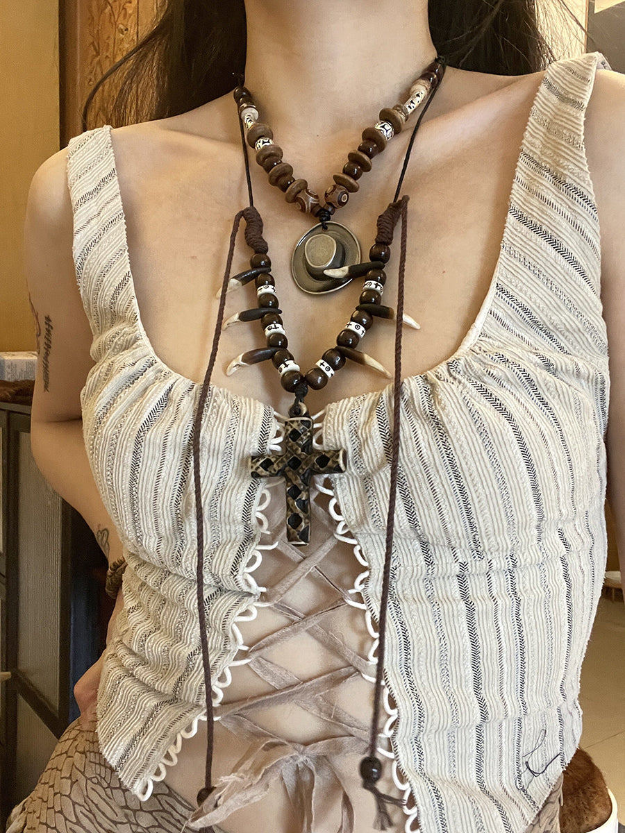 Stone Road Tibetan Silver Agate Pendant Necklace