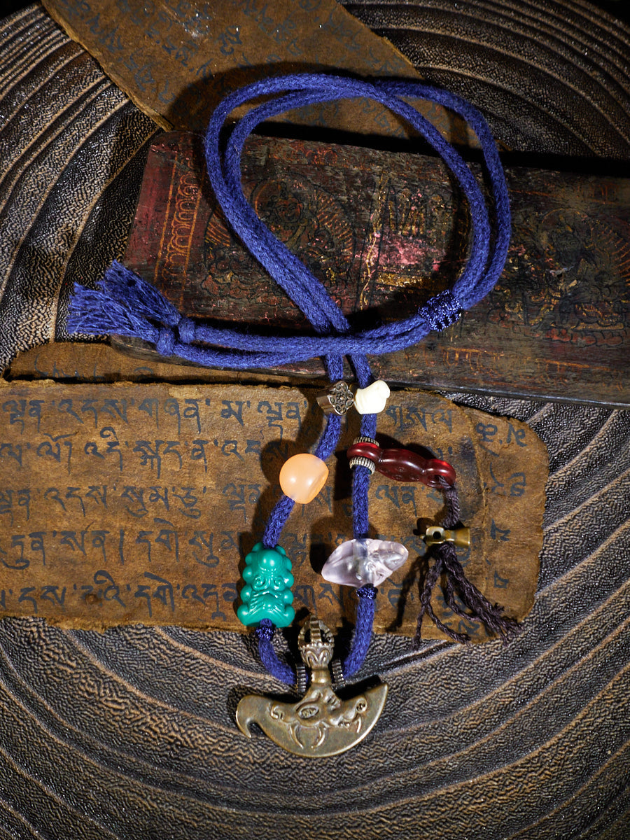 Mythic Thokcha  Makara Ritual Blade Amulet Necklace