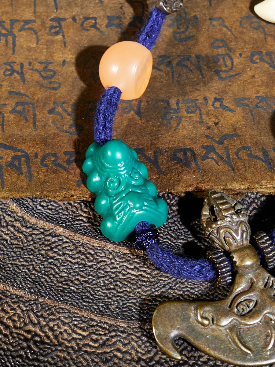 Mythic Thokcha  Makara Ritual Blade Amulet Necklace