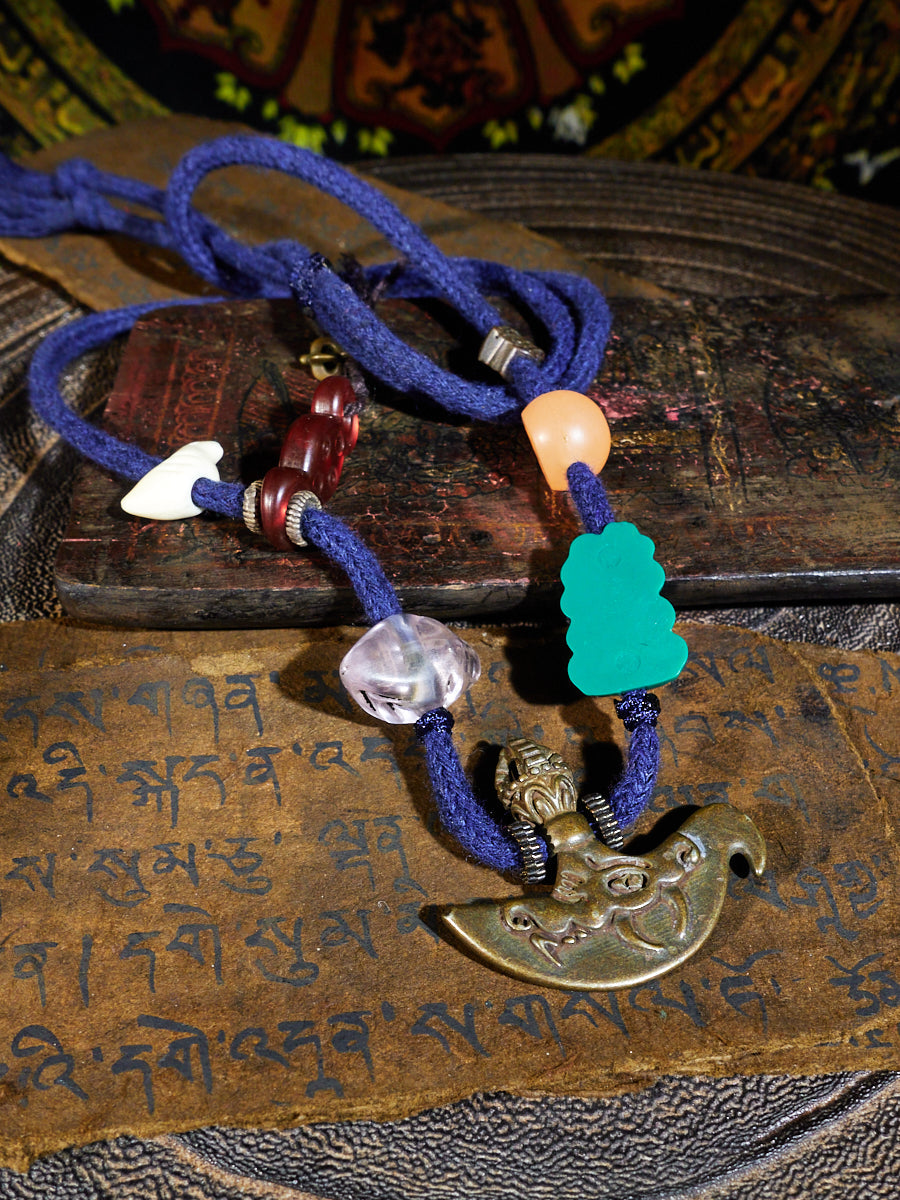 Mythic Thokcha  Makara Ritual Blade Amulet Necklace