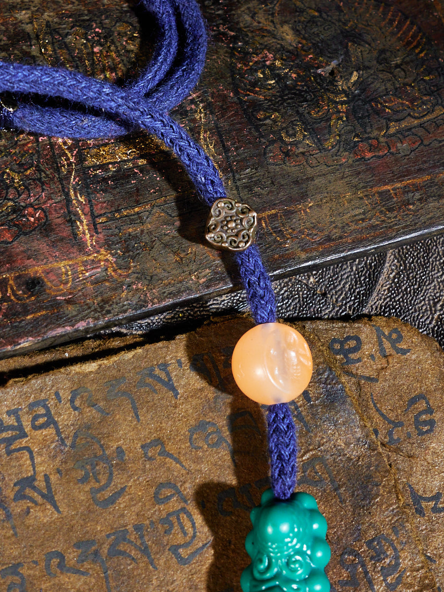 Mythic Thokcha  Makara Ritual Blade Amulet Necklace