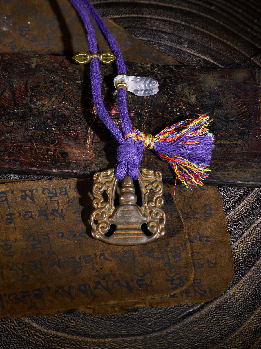 Tibetan Thokcha Stupa Relic Amulet Necklace