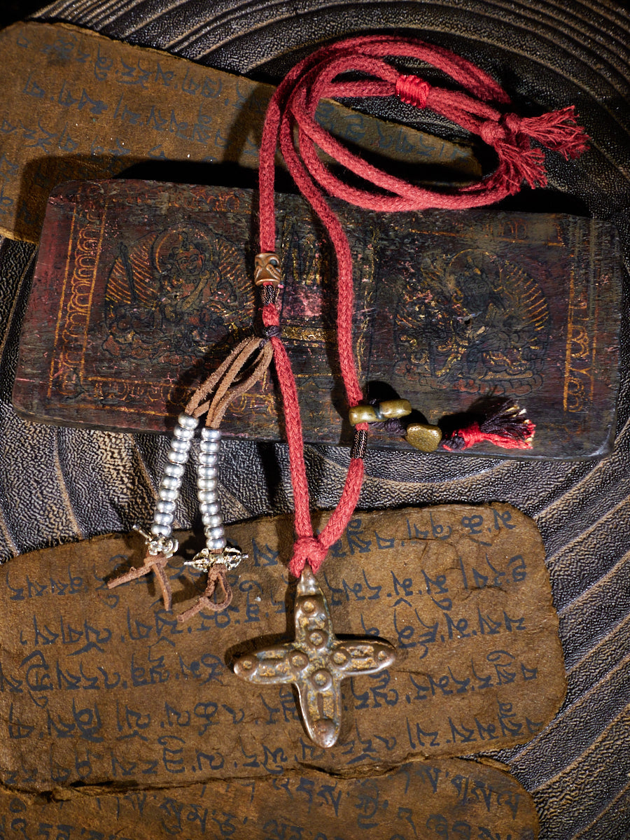 Sky-Iron Cross Vajra Guardian Thokcha Necklace