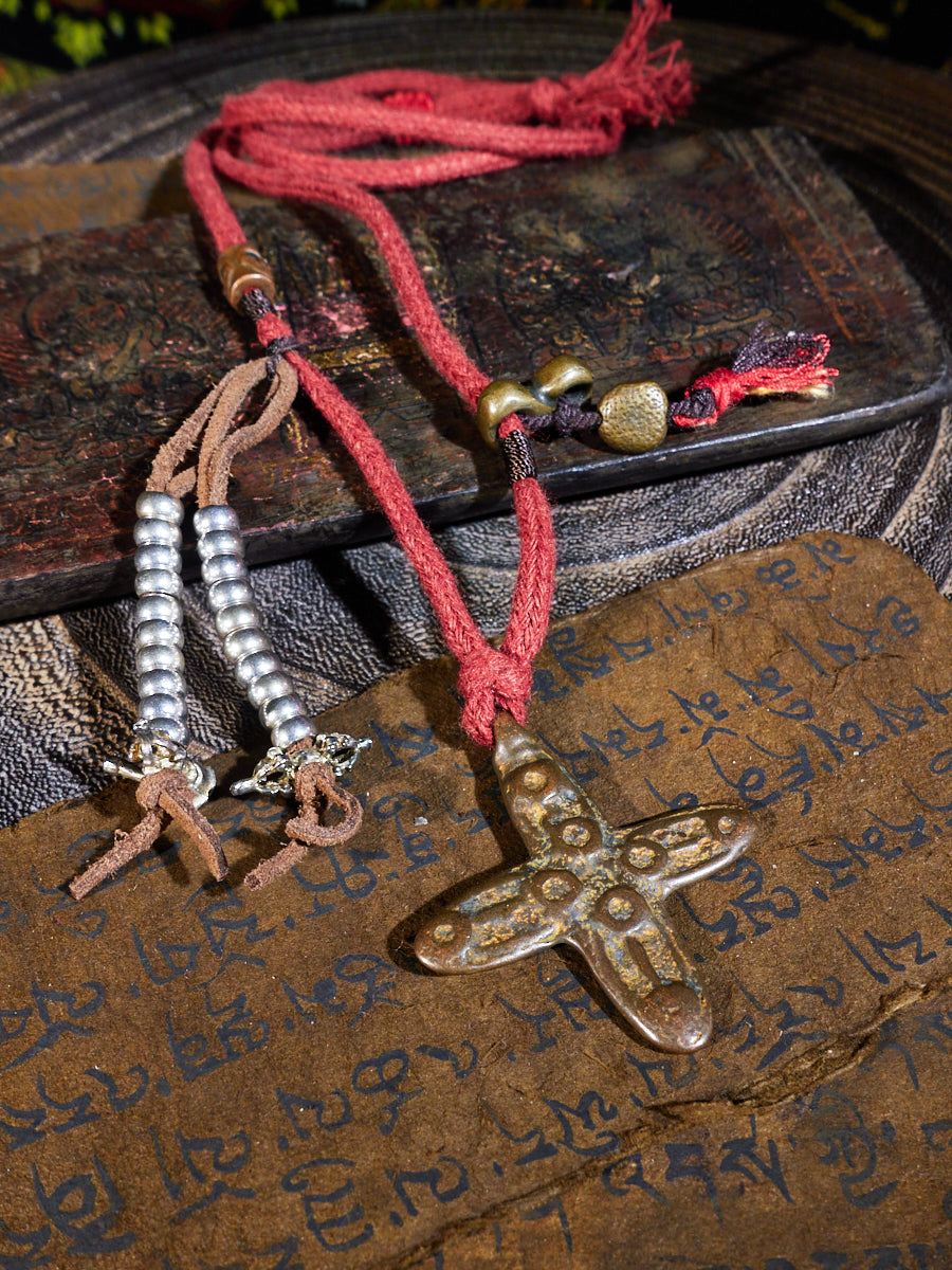 Sky-Iron Cross Vajra Guardian Thokcha Necklace