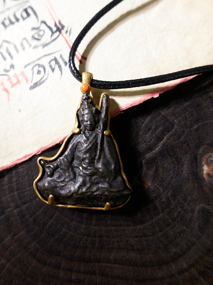 Auspicious Energy Eight Symbols Sterling Silver Thokcha Necklace