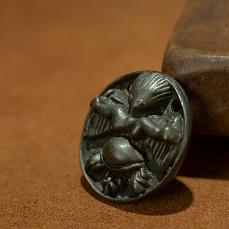 Tibetan Thokcha Garuda Pendant – Rare Guge Kingdom Meteorite Iron Amulet