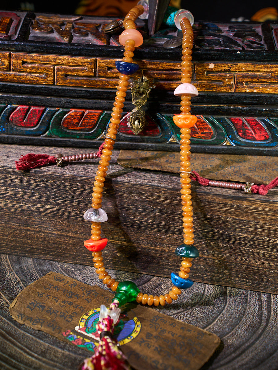 Empowering Shield Celluloid Nitrate Thokcha Necklace