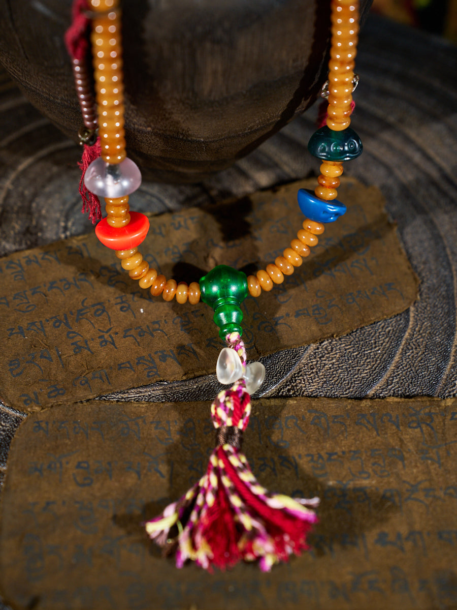 Empowering Shield Celluloid Nitrate Thokcha Necklace