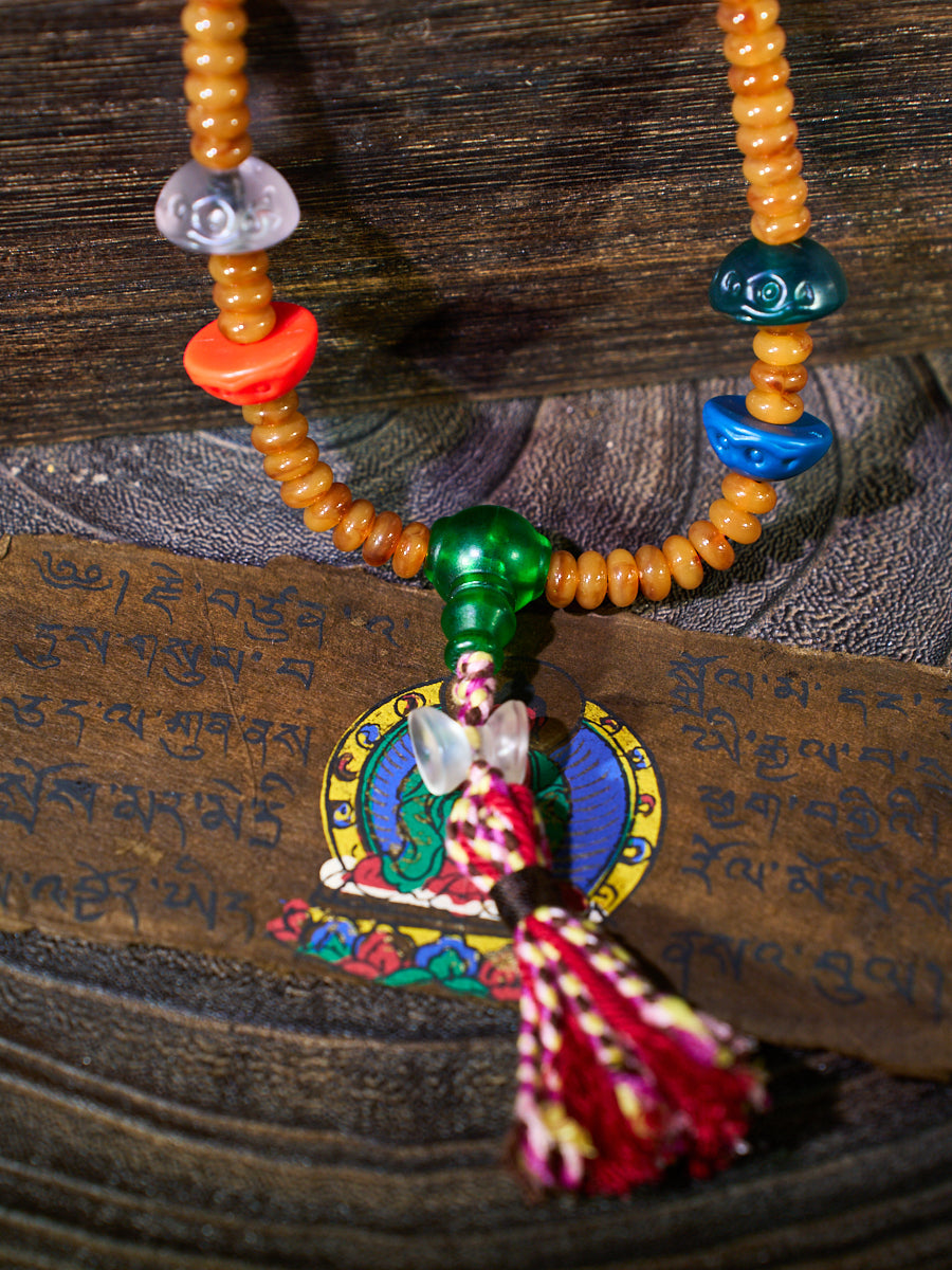 Empowering Shield Celluloid Nitrate Thokcha Necklace