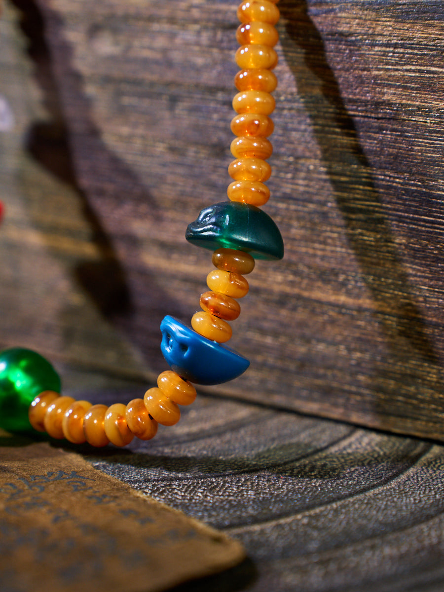 Empowering Shield Celluloid Nitrate Thokcha Necklace