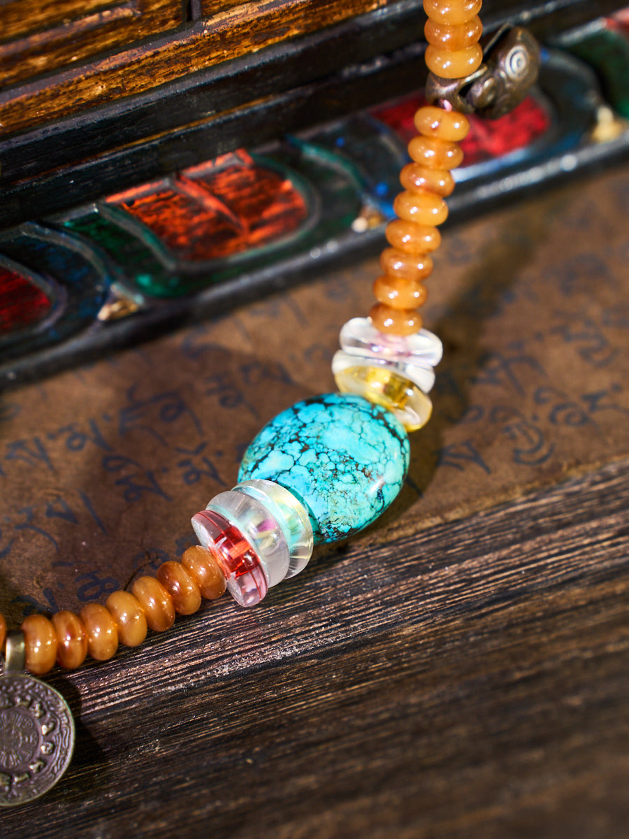 Empowering Shield Celluloid Nitrate Thokcha Necklace