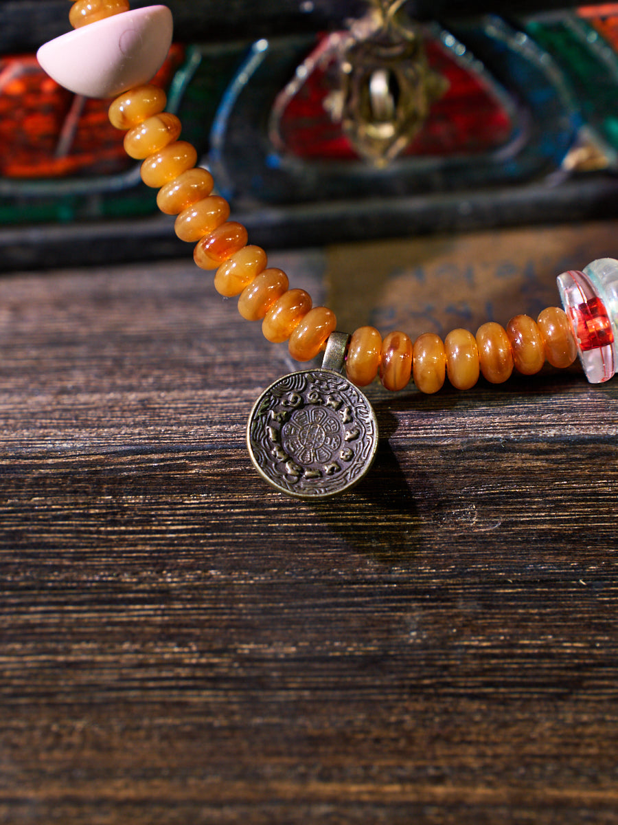 Empowering Shield Celluloid Nitrate Thokcha Necklace