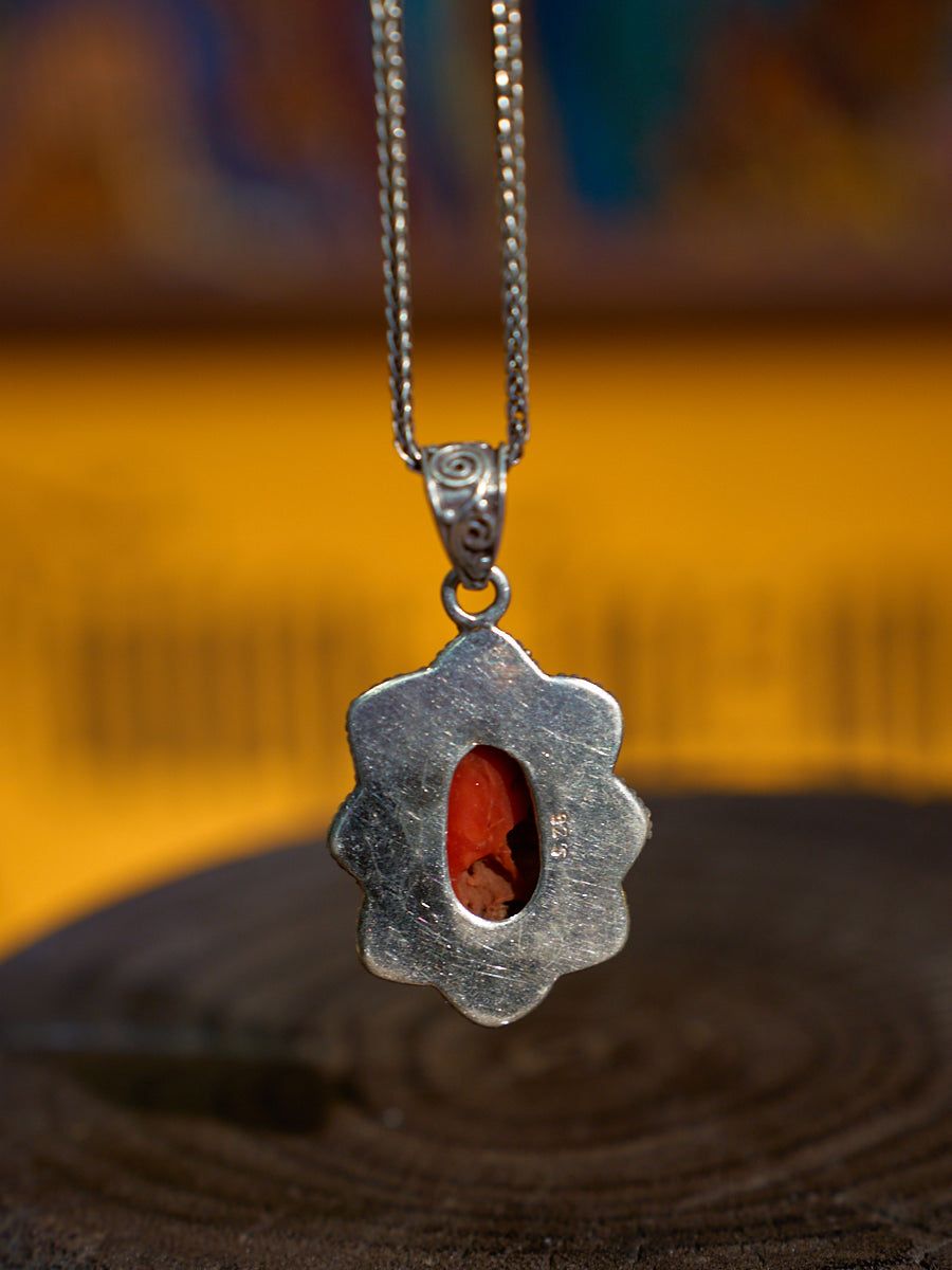 Sacred Love Necklace with Red Coral and Turquoise – A Himalayan Symbol of Devotion and Harmony