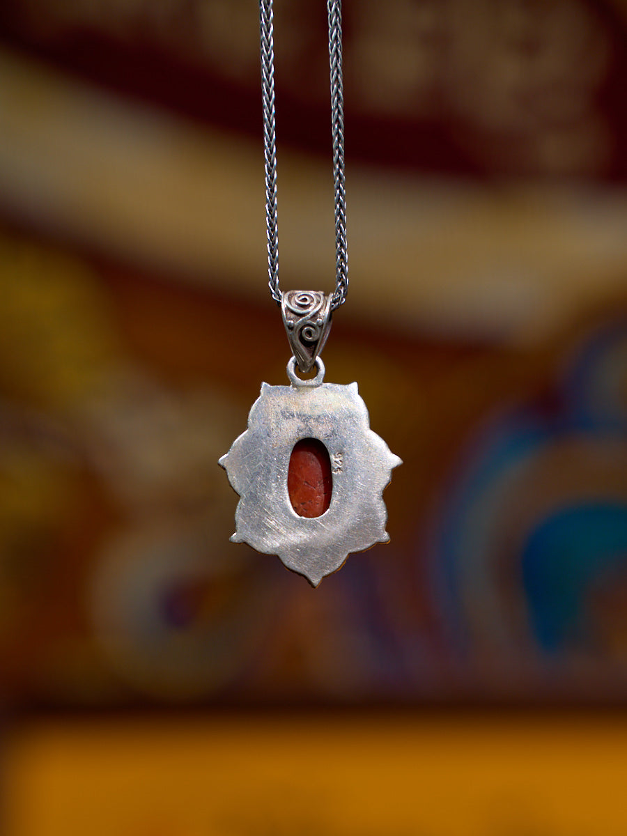 Heart of Harmony Necklace with Red Coral and Turquoise – A Himalayan Symbol of Love and Compassion