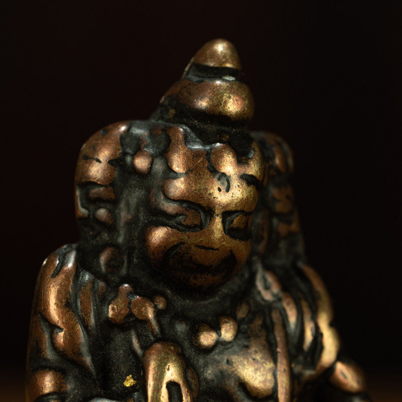 Ming Dynasty Tibetan Purple-Gold Lima Copper Marici Deity Thogchag – Personal Protector, Three-Face Two-Arm