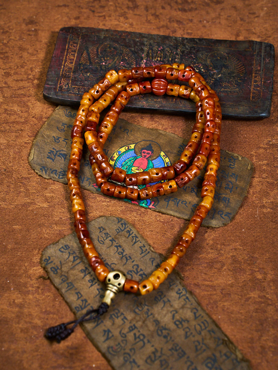 Nomadic Yak Bone & Sherpa Glass Ritual Bracelet