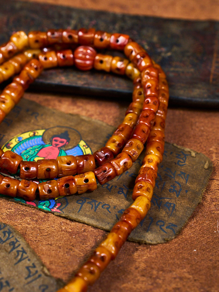 Nomadic Yak Bone & Sherpa Glass Ritual Bracelet