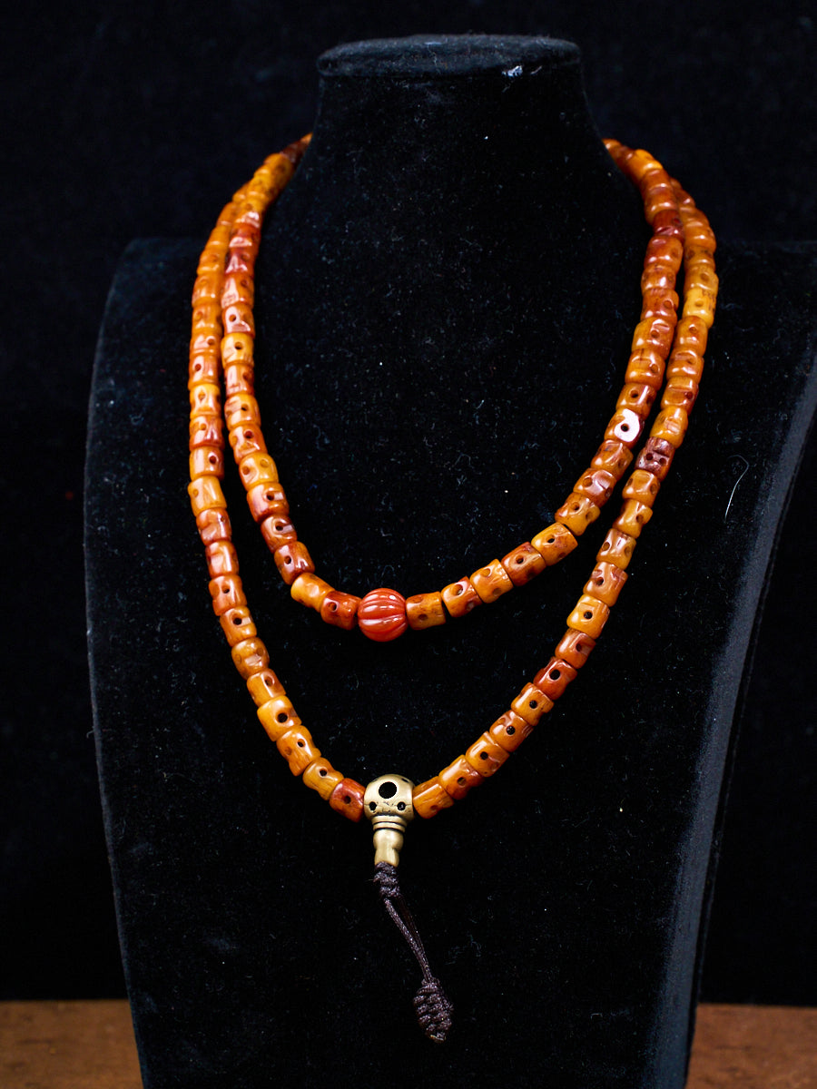 Nomadic Yak Bone & Sherpa Glass Ritual Bracelet
