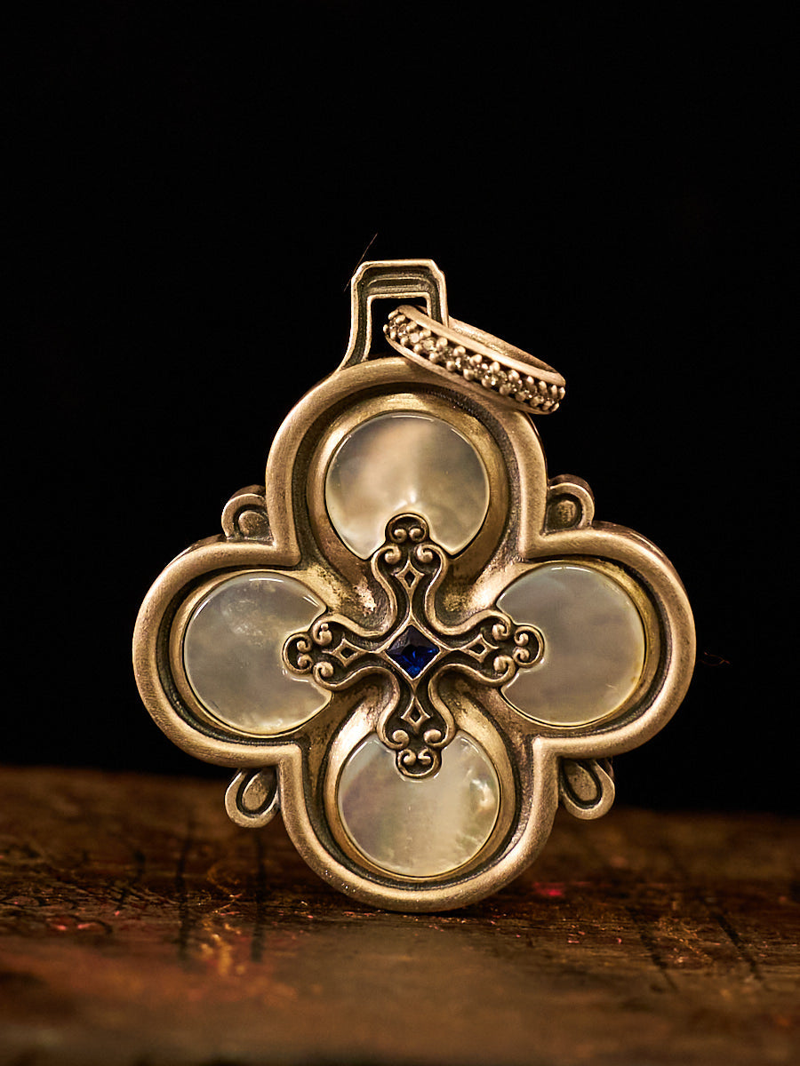 Spiritual Protection Amulet Śmaśāna-Adhipati Necklace with Citrine 925 Silver