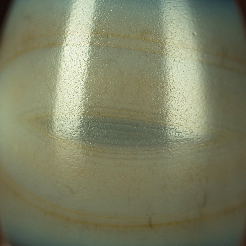 Tibetan Darlo-Form Blue-Soaked Buddha-Eye Qiong Banded Agate Antique Bead – Specimen Grade, Rare Oval Form