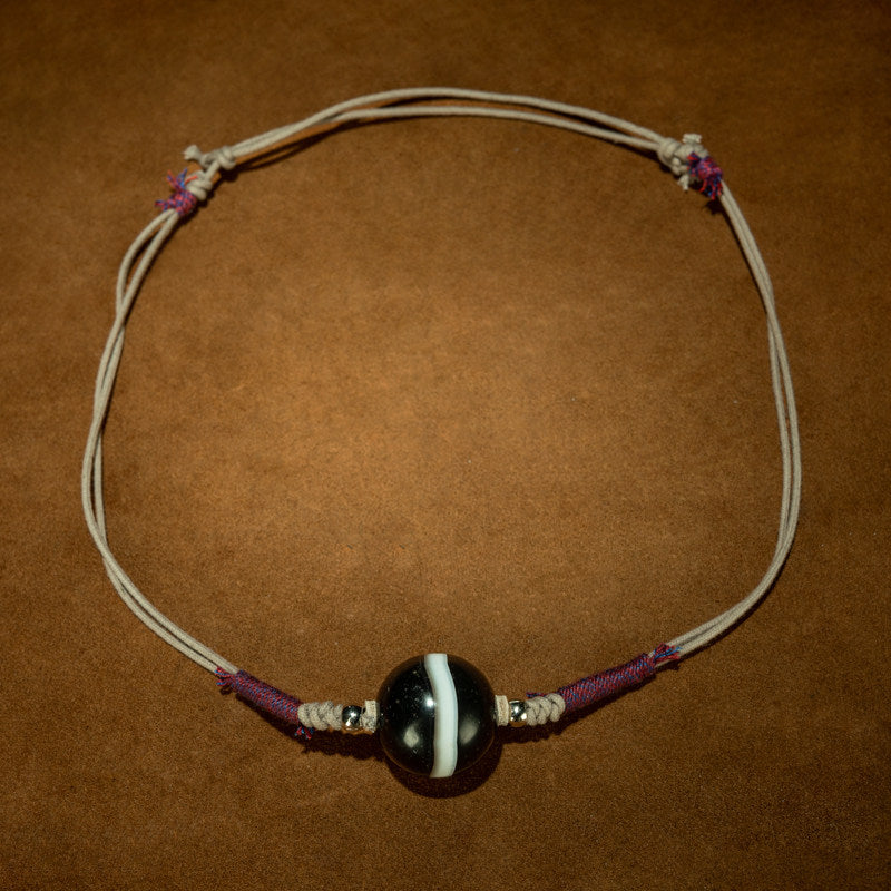 Millennium Tibetan Medicine Buddha Dzi Bead Necklace – Giant Single-Line Eastern Tibet Antique