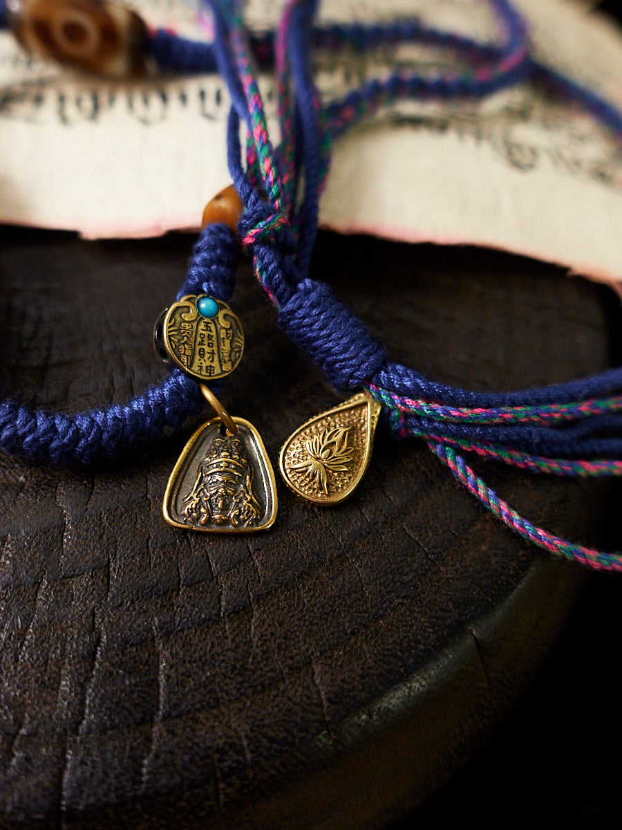 Prosperity Guardian Two-Eyed Dzi Necklace