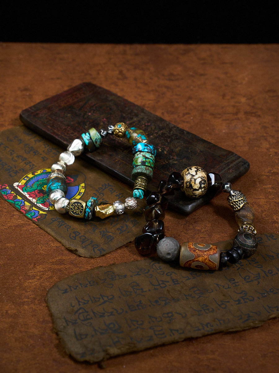 Grounded Protection Turquoise Bracelet | Turquoise, Brass & Alloy Energy Bracelet